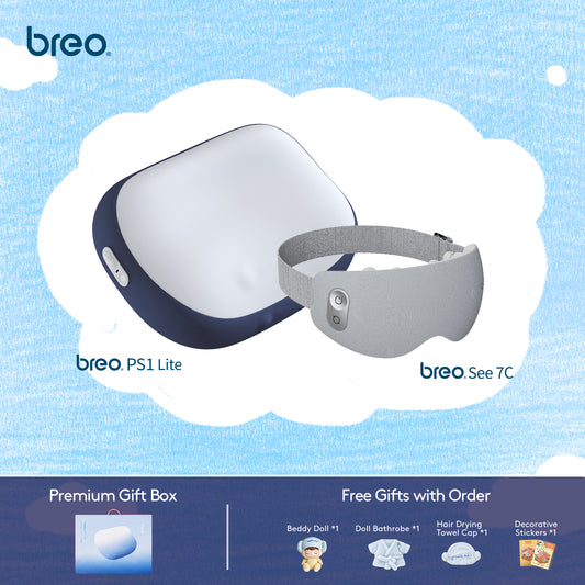 [Bundle] Breo Sleep Companion Pillow PS1 Lite + See 7S Eye Massager Limited Signature Edition